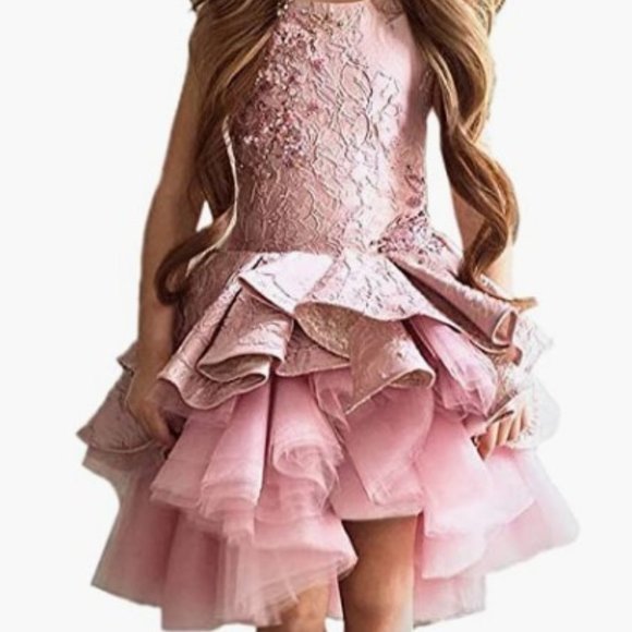 Other - Lovely Vintage Lace Applique Short Dream Flower Girls Dress Size 12 Worn Once